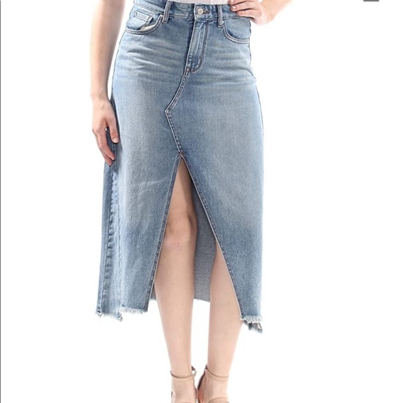 William Rast Jeanie Cut Out Split Denim Skirt - Picture 2 of 4